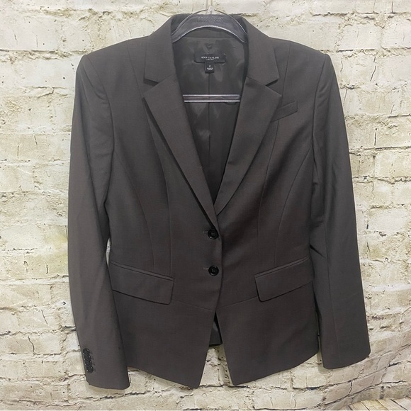 Ann Taylor Jackets & Blazers - Ann Taylor Brown 2 Button Virgil Wool Blend Career Blazer